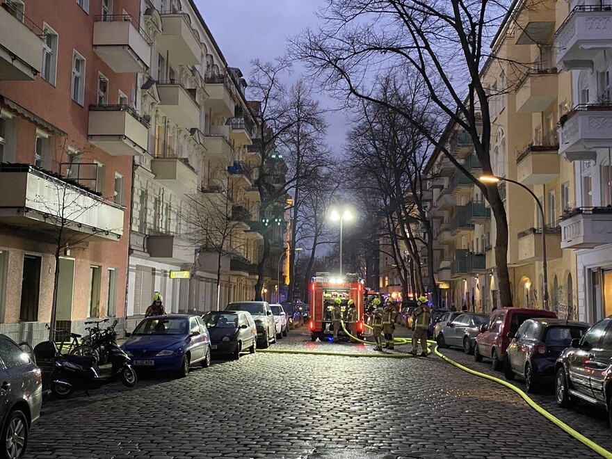 Löschfahrzeug an der Einsatzstelle